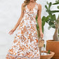 Printed V-Neck Wide Strap Dress