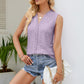 SUNSETNIGHTS Full Size Spliced Lace V-Neck Tank