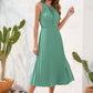 Swiss Dot Tie Neck Sleeveless Dress
