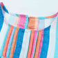 Multicolored Stripe Flutter Sleeve Blouse
