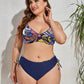 Sammi Plus Size Printed V-Neck Drawstring Bikini Set