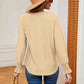 Contrast Flounce Sleeve Blouse