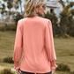 Full Size Notched Neck Flounce Sleeve Blouse