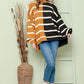 Adriana & Bae Striped Dropped Shoulder Round Neck Blouse