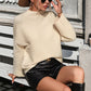 Mock Neck Dropped Shoulder Pullover Sweater
