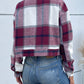 Plaid Button Up Drop Shoulder Cropped Jacket