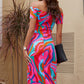 Women's Full Size Printed Off-Shoulder Split Dress