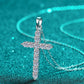 925 Sterling Silver Cross Moissanite Necklace