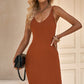 Women's Ribbed Sleeveless V-Neck Dress