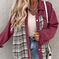 Plaid Button Up Dropped Shoulder Jacket