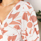 Double Take Camel Printed Surplice Balloon Sleeve Dress