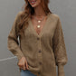 Rib-Knit Plunge Raglan Sleeve Cardigan