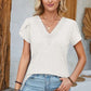 V-Neck Petal Sleeve T-Shirt