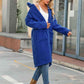 Adrien Planet Royal Blue Collared Neck Button Down Coat