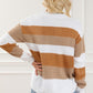 LoveByHannah Striped Round Neck Ochre Long Sleeve Knit Top