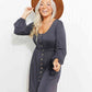 Full Size Scoop Neck Empire Waist Long Sleeve Mini Dress