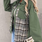 Plaid Button Up Dropped Shoulder Jacket