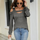 Cold Shoulder Cutout Square Neck Blouse