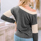 V Neck Color Block Top