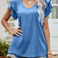 Layered Flutter Sleeve V-Neck Top