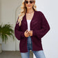 Openwork Open Front Lantern Sleeve Cardigan