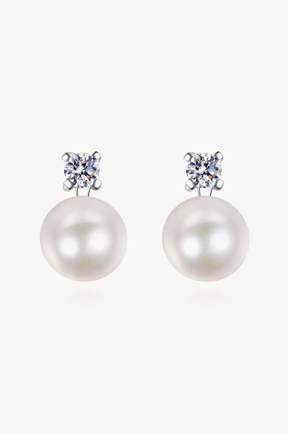 Ariel&Emaline Moissanite Pearl Stud Earrings