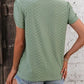 Eyelet V-Neck Petal Sleeve T-Shirt