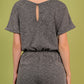 Round Neck Short Sleeve Romper with Pockets