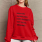 Simply Love SEASONAL Full Size Letter Graphic Round Neck Sweatshirt