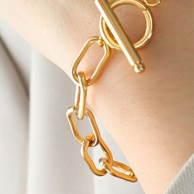 Michelle&Lanha Zircon Titanium Steel Closure Bracelet