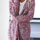 Heathered Open Front Cardigan with Pockets
