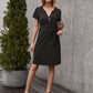 Tied Notched Short Sleeve Dress