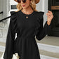 Ruffled Round Neck Balloon Sleeve Blouse