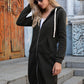 Full Size Zip-Up Longline Hoodie with Pockets