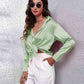 Collared Neck Buttoned Long Sleeve Shirt