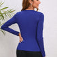 Decorative Button Long Sleeve Top