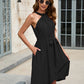 Tied Round Neck Sleeveless Dress
