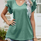 Layered Flutter Sleeve V-Neck Top