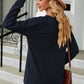 Decorative Button V-Neck Long Sleeve T-Shirt