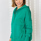 Zenana Half Snap Long Sleeve Hoodie - Brand Zenana