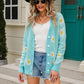 Women's Daisy Pattern Button Front Cardigan