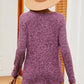 Eyelet Ribbed Round Neck Long Sleeve T-Shirt
