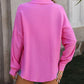 Textured Pocketed Button Up Dropped Shoulder Shirt