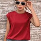 Women's Round Neck Cap Sleeve Top