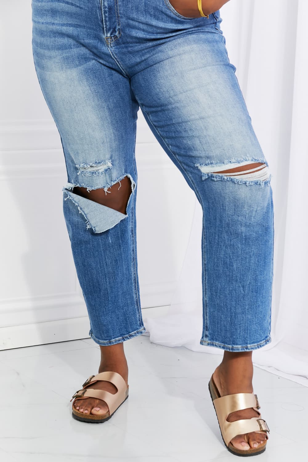 RISEN Full Size Emily High Rise Relaxed Jeans *