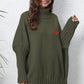 Turtle Neck Long Sleeve Ribbed Sweater