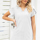 Eyelet Notched Petal Sleeve Blouse