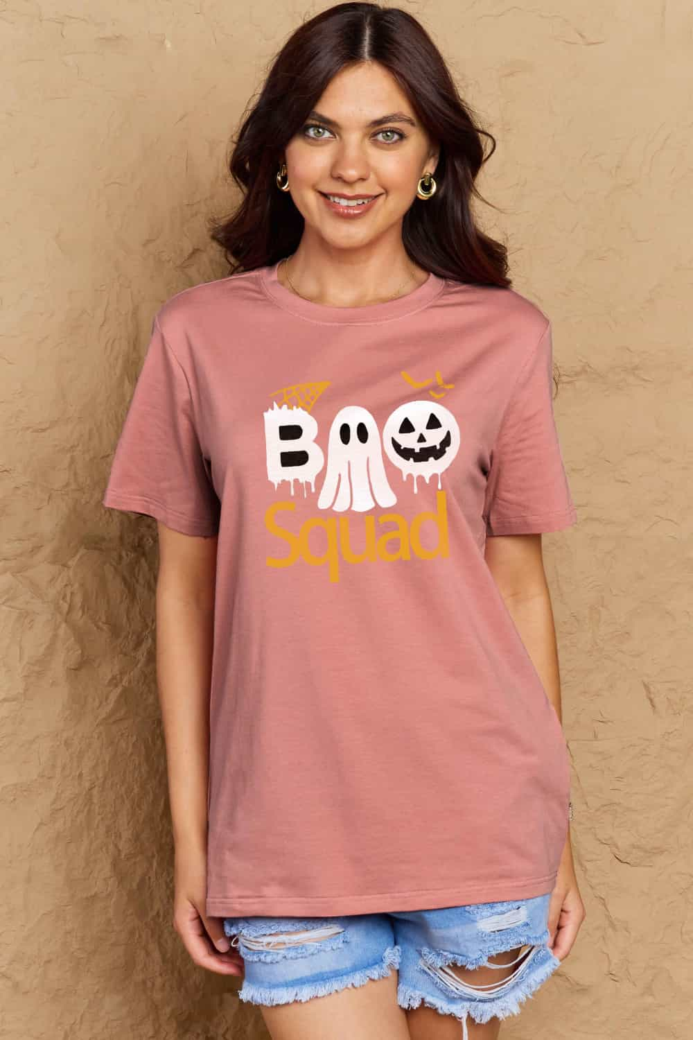 Simply Love Halloween Full Size BOO SQUAD Graphic Cotton T-Shirt