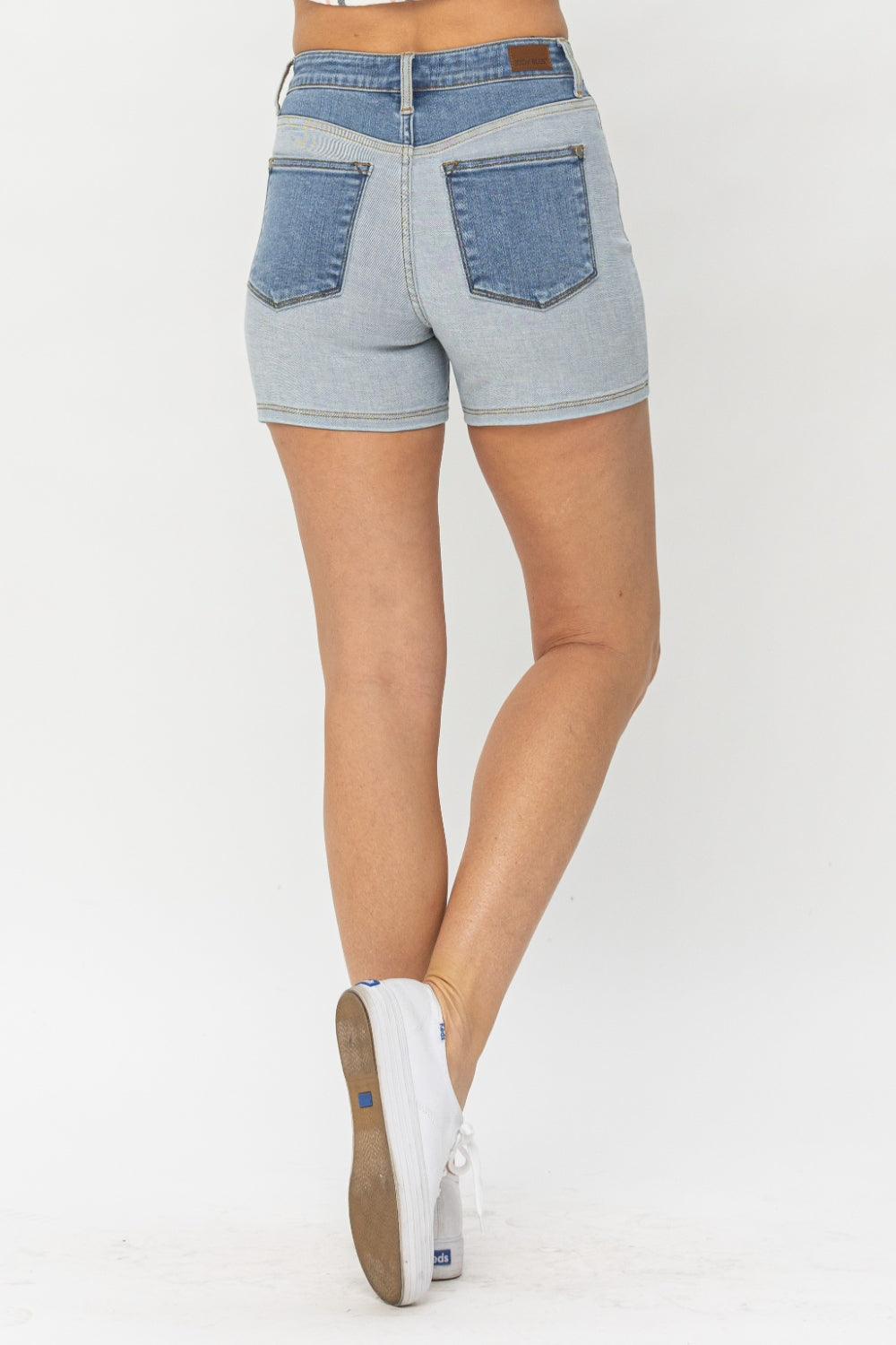 Judy Blue Full Size Color Block Denim Shorts *