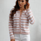 Striped Button Front Cardigan